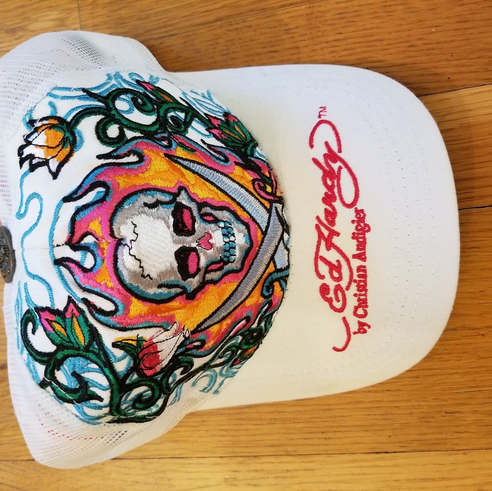Rare Ed Hardy Skull and Flames Hat